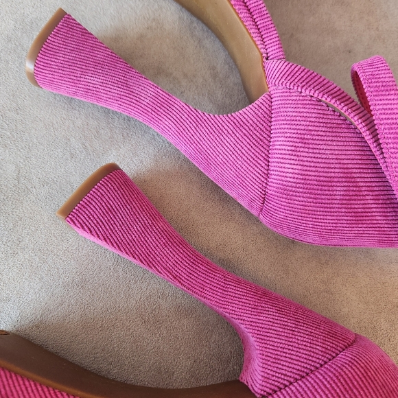 Chelsea & Violet platform sandals 7.5 pink corduroy Indi high heel Y2K new $100 - Picture 10 of 15